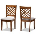 Baxton Studio Caron Modern and Contemporary Grey Fabric and Walnut Brown Finished Wood 2-Piece Dining Chair Set 177-10547-Zoro
